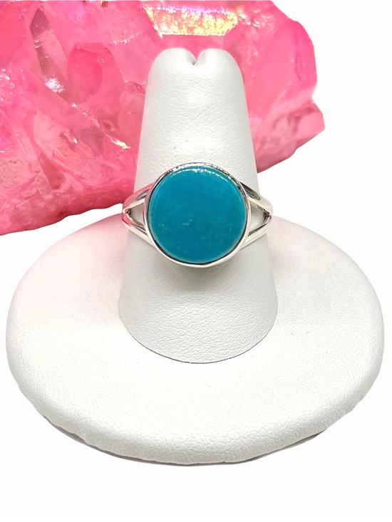 925 Sterling Silver Jewelry - Aztec Mountain Turquoise Ring Size 8.5 Solid 925 Sterling Silver